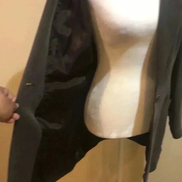 Dana Buchman Brown 100% Silk Vintage Blazer w/Shoulder Pads & Pockets-Sz 10 - Picture 5 of 11